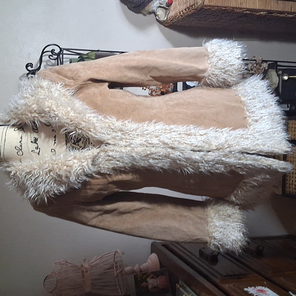 GORGEOUS!! π₯π₯π₯100% Leather/Suede Penny Lane Giacca Coat Size Small - Picture 4 of 13